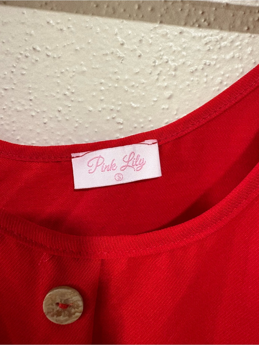 Pink Lily Red Tie-Shoulder Romper - Picture 5 of 5